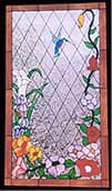 Red flowers stained glass design