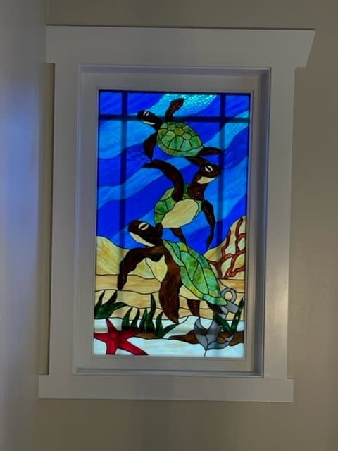 Turtles stained glass